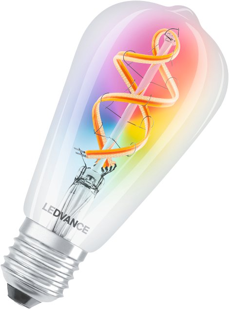 LEDVANCE Wifi-SMART+LED-Lampe Filamentment Edison 30 RGBW Multicolor EX 60W 4,5W E27