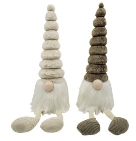 Dekofigur Wichtel Braun/Weiß