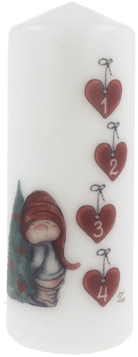 Stumpenkerze Adventwichtel 68x180