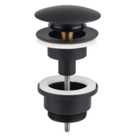 CORNAT Druckknopf-Ablaufventil für Waschtisch Schwarz 1 1/4 AG