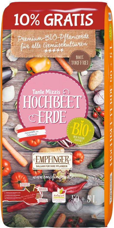 EMPFINGER Bio-Hochbeeterde Premium torffrei 50+5 l