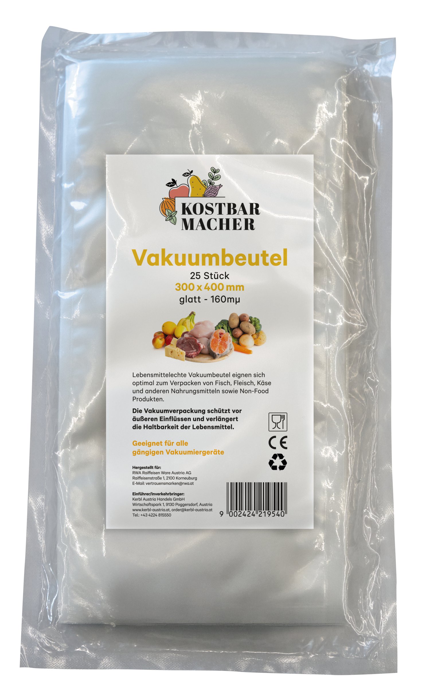 KOSTBARMACHER Vakuumbeutel  gerippt 90MY, 25 Stk.