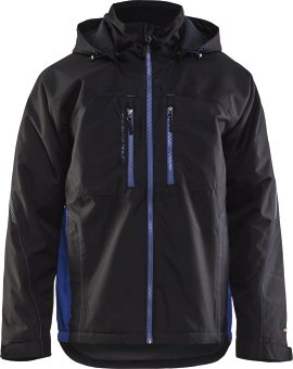 BLÅKLÄDER Winterjacke mit Kapuze schwarz/kornblau L
