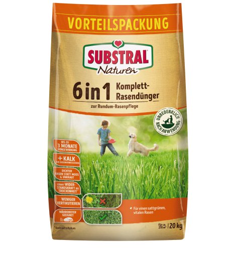SUBSTRAL® Naturen® 6 in 1 Komplett-Rasendünger 20 kg