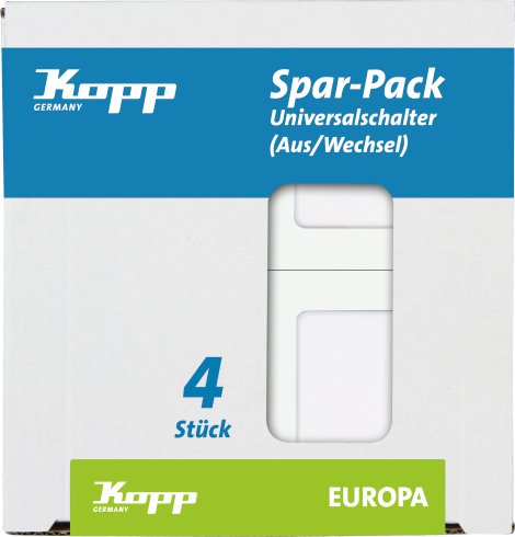 KOPP UP-Aus- und Wechselschalter Prof Europa Arktisweiß 4 Stk.