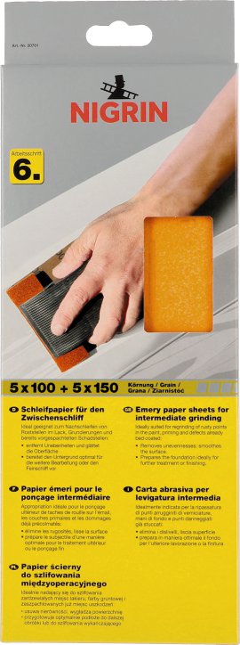 NIGRIN Schleifpapier Zwischenschliff