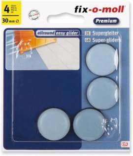 SUKI Easyglider massiv klebend Grau 30 mm, 4 Stk.