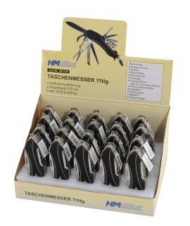 Taschenmesser Schwarz 11-tlg.