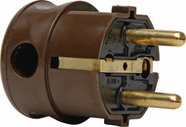 KOPP Schutzkontakt-Winkelstecker Braun
