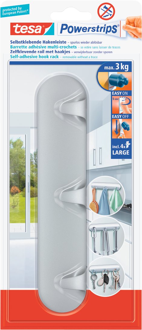 TESA Powerstrips Hakenleiste matt-creme