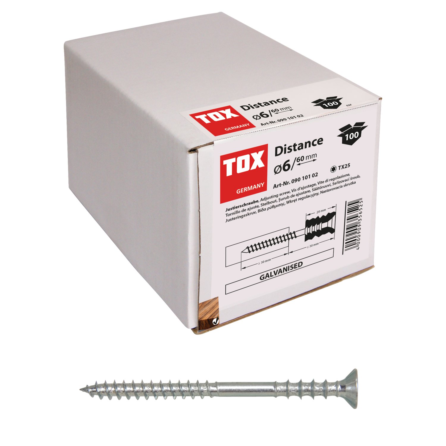 TOX Justierschraube Distance, 100-er Pack