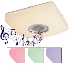 GLOBO LED-Deckenleuchte Aylee Weiß verchromt RGBW 18W 37x37x8,5 cm (LxBxH)