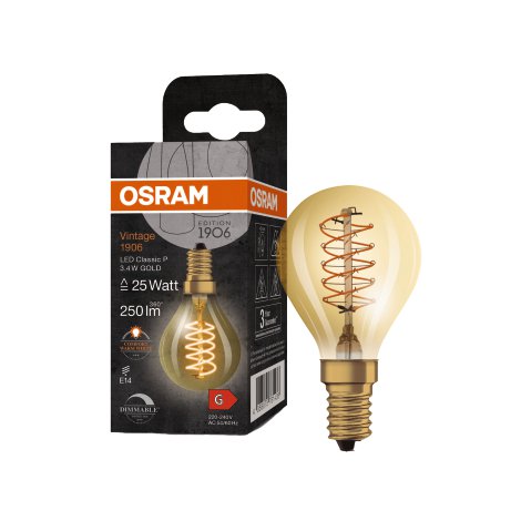 OSRAM LED-Lampen 1906 CLP D F GD E15 3,4W Warmweiß