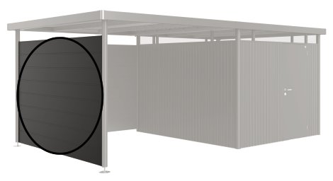 BIOHORT Seitenwand für Seitendach Highline® H5, 277x2,5x181 cm, Dunkelgrau-metallic