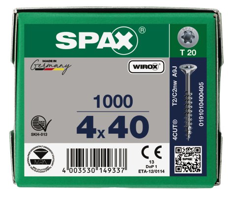 SPAX Schraube Senkkopf TRX Wirox 4x40 mm 1000 Stk.