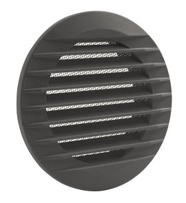 Lüftungsgitter rund Anthrazit Rohranschluss anthrazit RA100 Ø 140 mm