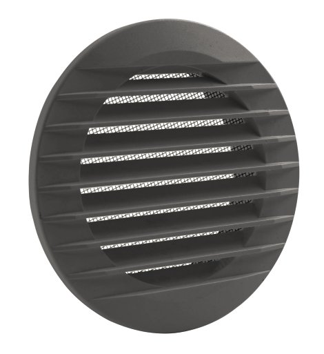 Lüftungsgitter rund Anthrazit Rohranschluss anthrazit RA100 Ø 140 mm