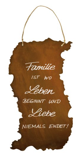 Gartenschild Liebe mit Kordel + Beschriftung 73 cm