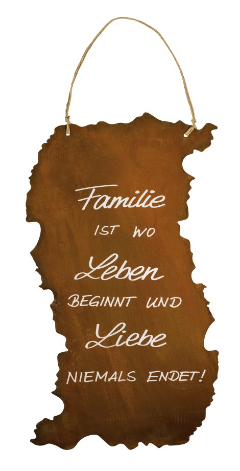 Gartenschild Liebe mit Kordel + Beschriftung 30x73 cm (BxH)