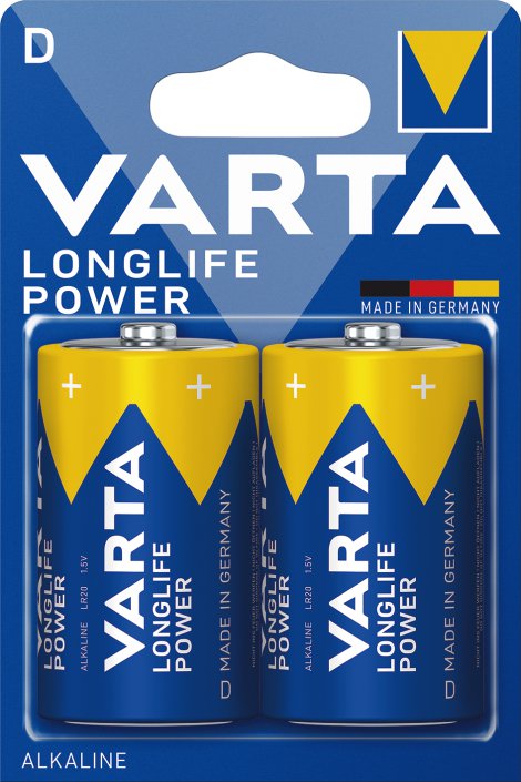 VARTA Alkaline Batterie Longlife Power D Mono LR20 2er Pack
