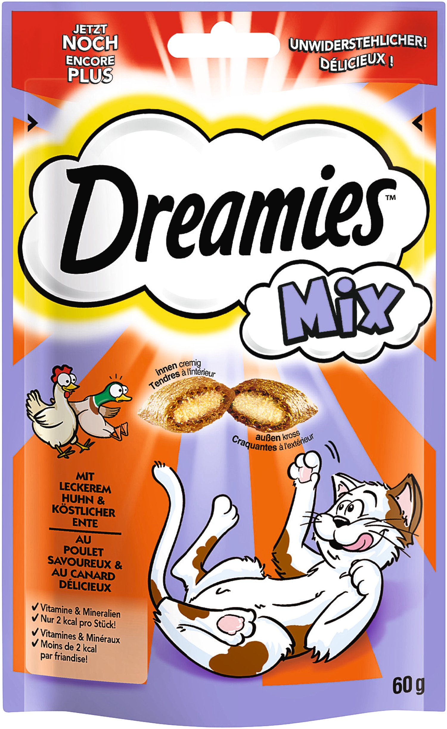 DREAMIES Katzensnack Mix Huhn & Ente 60 g