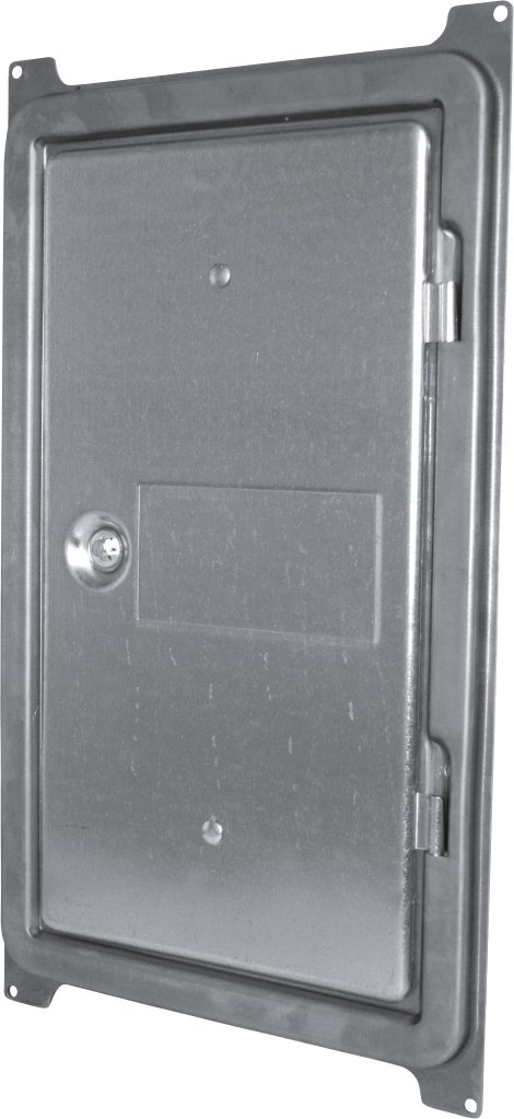 Kamintür aus verzinktem Stahlblech mit Vierkantverschluss 300x150 mm