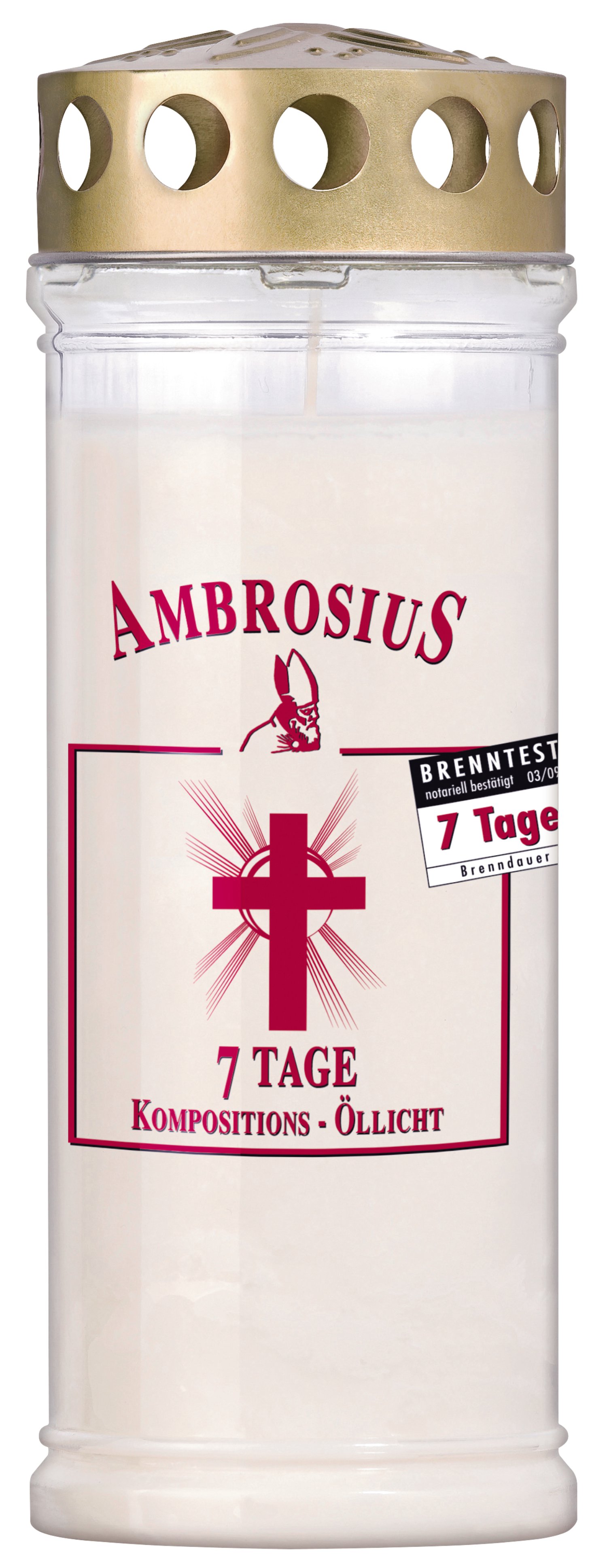 AMBROSIUS Kompositions - Öllicht 7 Tage mit Deckel Rot