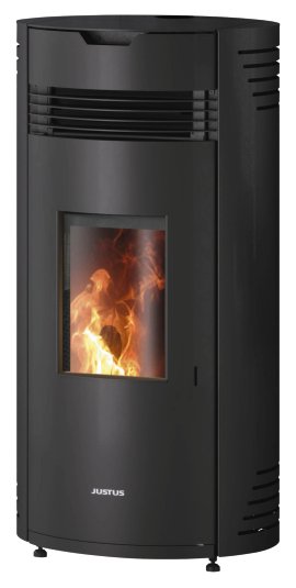 ORANIER Pelletofen Norta Schwarz 2,4-8 kW (Anschluss oben)