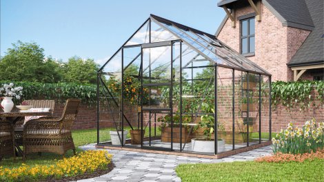 VITAVIA Gewächshaus Merkur 6700 ESG 3 mm Schwarz