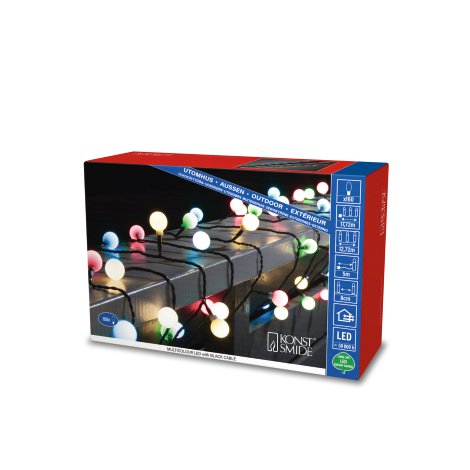 LED-Außenlichterkette Globe 160 Dioden 24 V Bunt