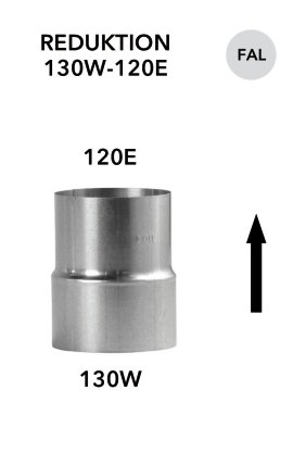 BERTRAMS Rauchrohrreduktion feueraluminiert Standardmaße Fullform Länge 14 cm