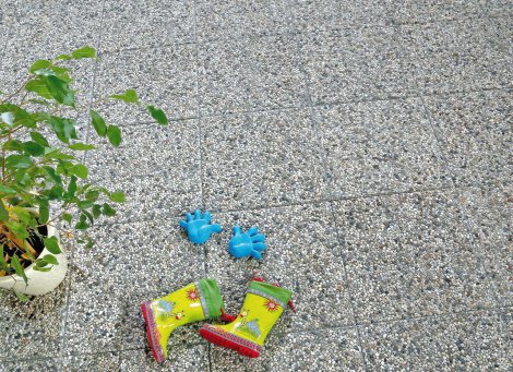 EBENSEER Waschbetonplatte fein Körnung 6-9 mm Grau 39,6x39,6x3,7 cm (LxBxH)