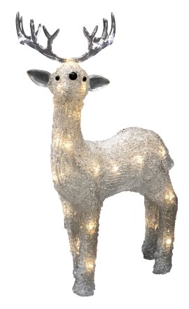 LED-Outdoor Figur Rentier Acryl  mit 6 h Timer 24 Dioden Warmweiß
