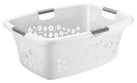 ROTHO Wäschekorb Flowers Weiß 50 l