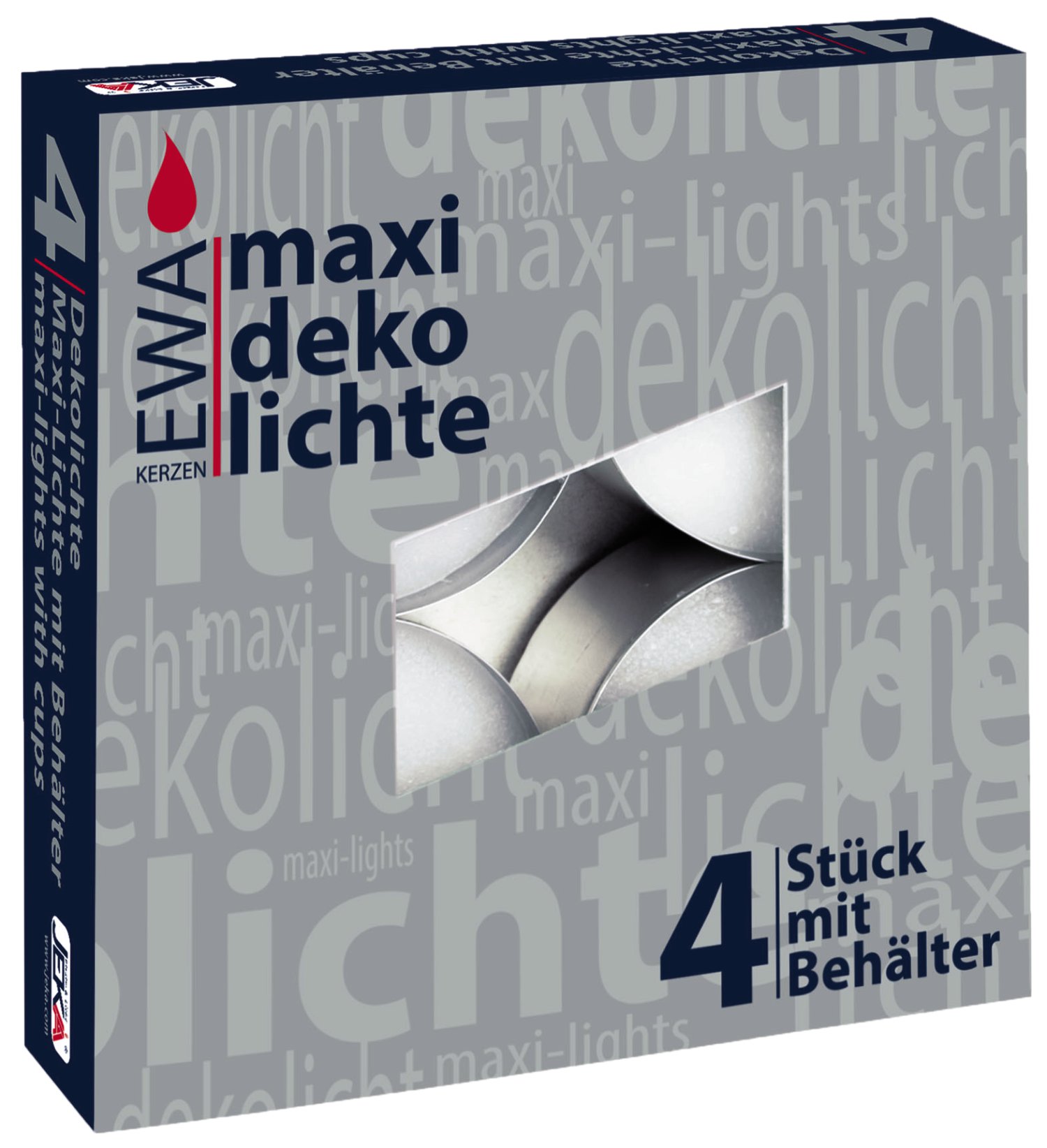 JEKA Teelicht Jumbo Weiß 4 Stk.