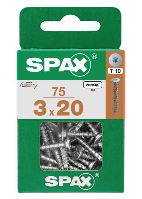 SPAX-Rückwandschraube Wirox 3x20 mm 75 Stk.