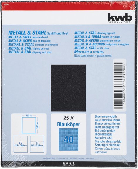 KWB Schleifbogenblatt Blauköper K40