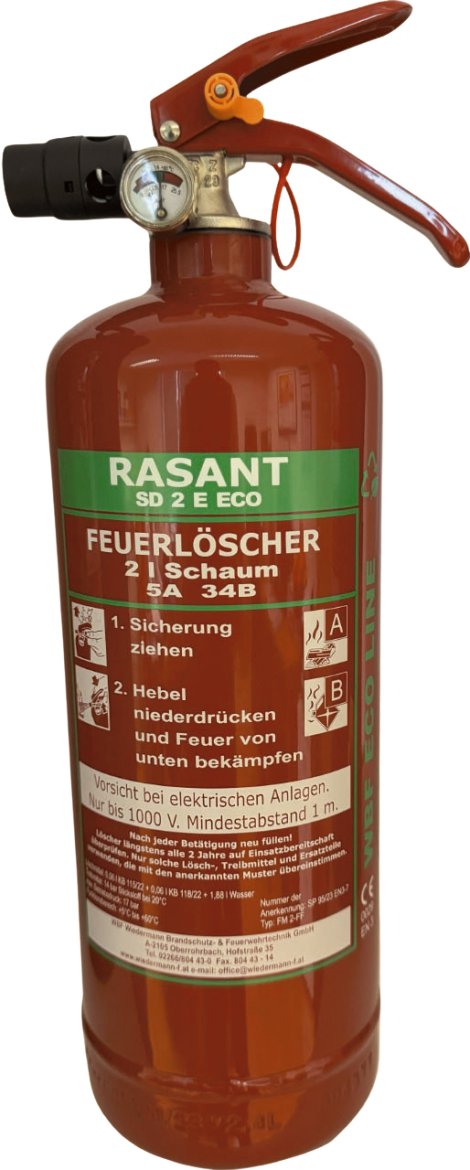 RASANT Schaum-Feuerlöscher SD 2 E Eco 2 l