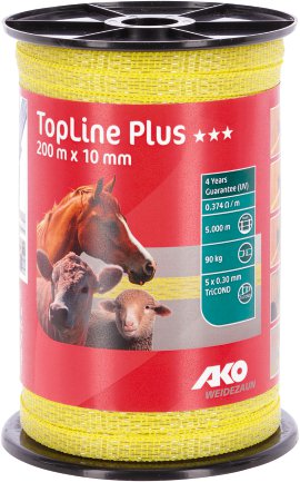 AKO Band TopLine Plus 200 m x 10 mm, gelb