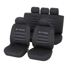 CARTREND Sitzbezug-Set Tuning Schwarz 14-tlg.