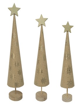 Dekofigur Papierbaum Gold