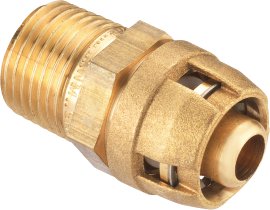 CORNAT Steck-Kupplung komplett ø 16 mm, 1/2" AG, messing-blank