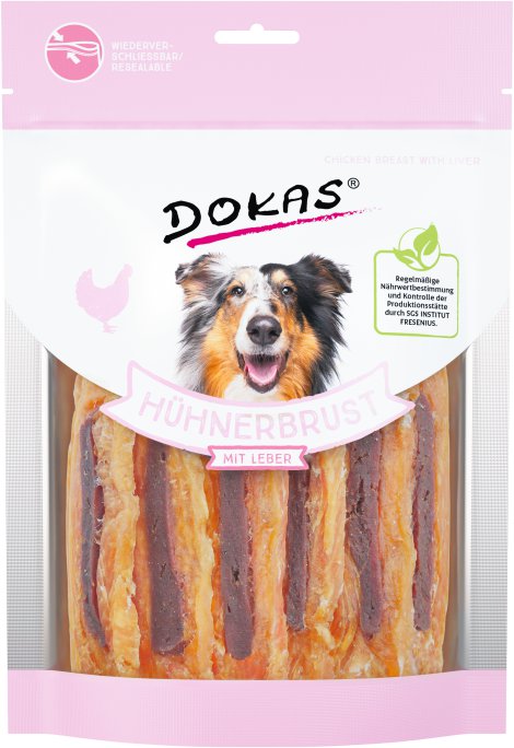 DOKAS Hundesnack Hühnerbrust mit Leber 220 g