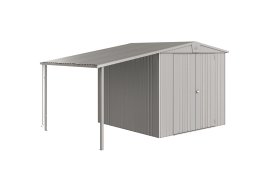 BIOHORT Seitendach 4 / 5 für Gerätehaus Europa 150x228x170 cm, Silber-Metallic