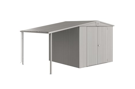 BIOHORT Seitendach 4 / 5 für Gerätehaus Europa 150x228x170 cm, Silber-Metallic