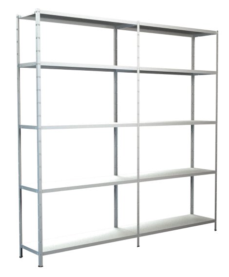 SCHULTE REGALWELT Grund + Anbauregal 10 Böden Weiß 200x200x35 cm