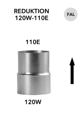 BERTRAMS Rauchrohrreduktion feueraluminiert Standardmaße Fullform Länge 14 cm