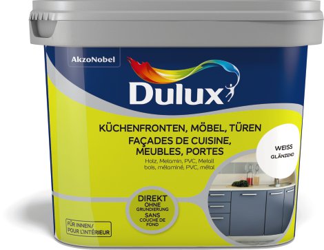 DULUX Farbe für Küchenmöbel und Türen glänzend Weiß 0,75 l