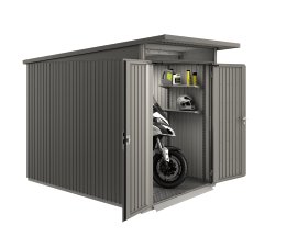 BIOHORT Gerätehaus A3 AvantGarde® 180x300x218 cm mit Standardtür, quarzgrau-metallic