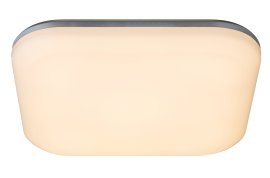 GLOBO LED-Deckenaußenleuchte Dori Silber/Weiß Eckig 24W 3000 K Warmweiß 33x33x5,6 cm (LxBxH)